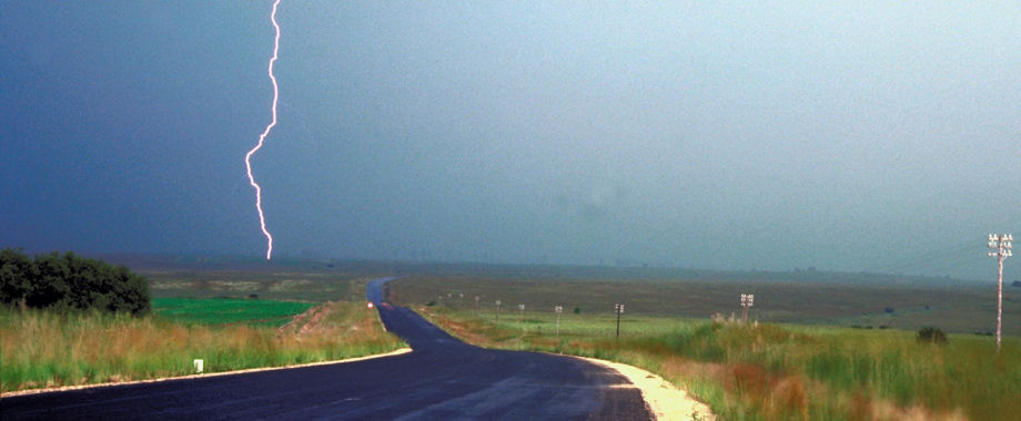 Lightning striking