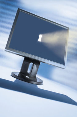 computer monitor with keyhole